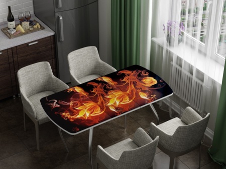 Стол Обеденный Раздвижной Бочонок Фотопечать (Ш-1100/1400 х Г-700 х В-760 мм)/Разные Цвета